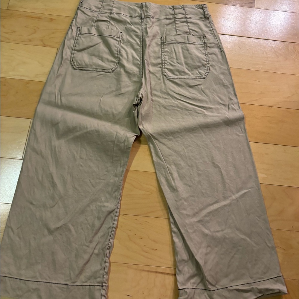 Anthropologie Maeve Colette linen blend contrast stitch 34 - Picture 2 of 4